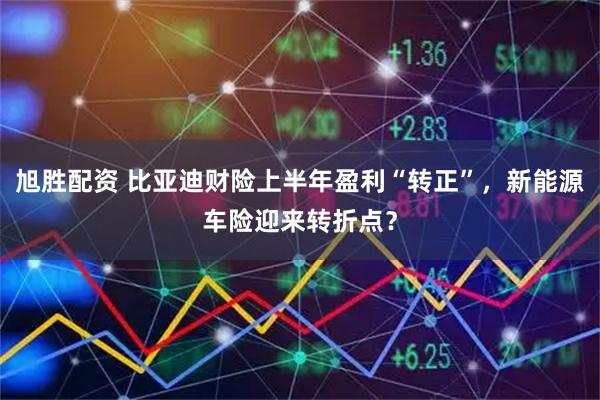 旭胜配资 比亚迪财险上半年盈利“转正”，新能源车险迎来转折点？