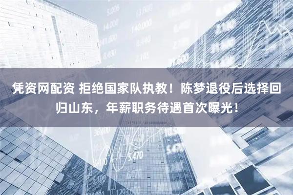 凭资网配资 拒绝国家队执教！陈梦退役后选择回归山东，年薪职务待遇首次曝光！